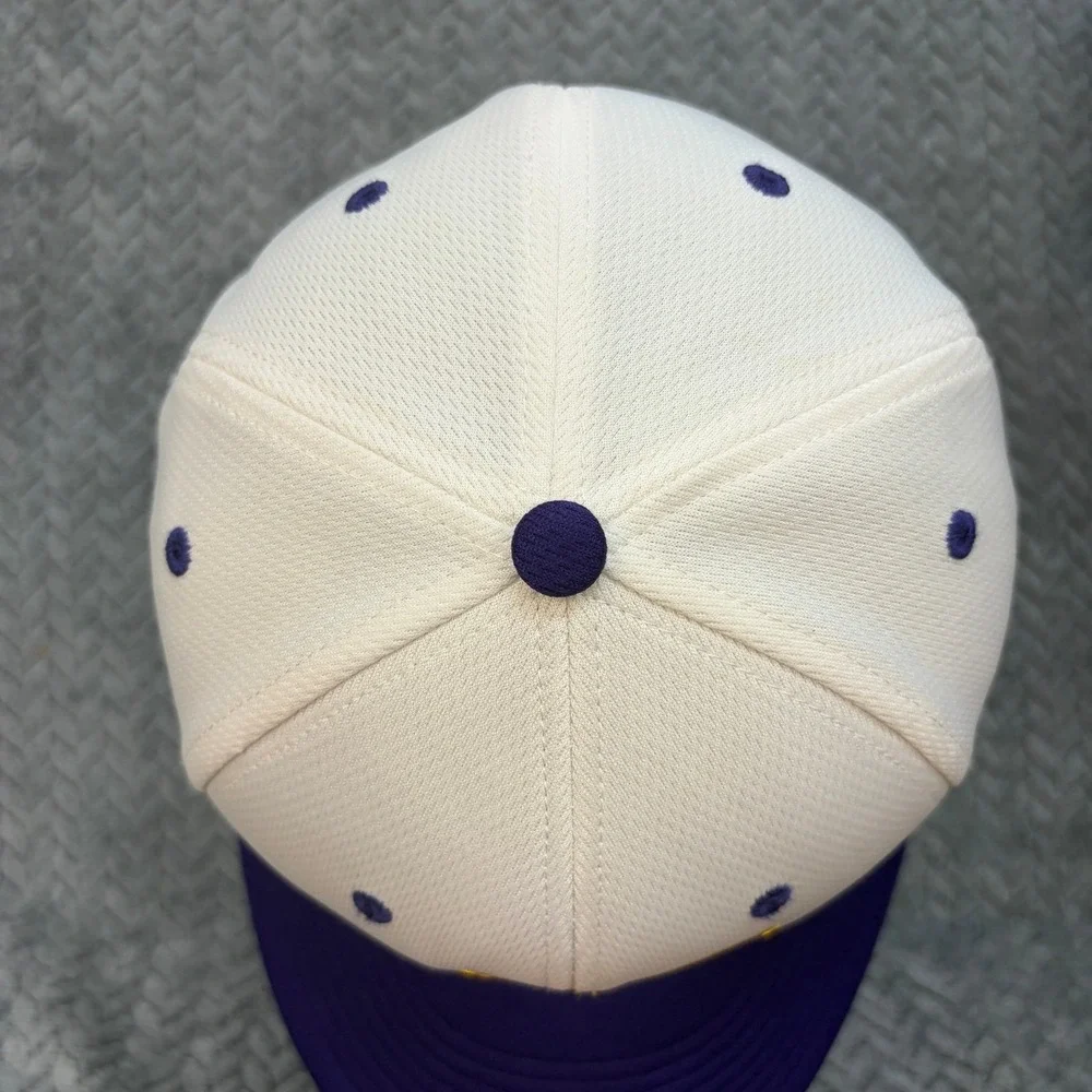 Richardson PTS40 Baseball Hat White Purple Hornet Mascot Cap LG-XL
